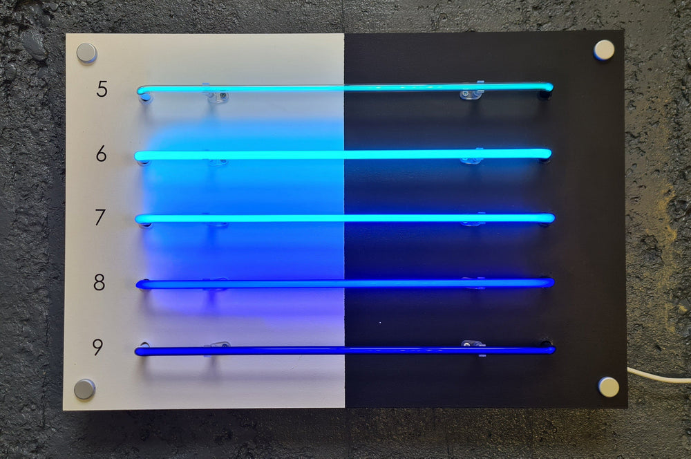 Blues neon colours switched on
