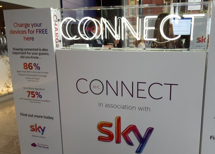 CONNECT' white neon sign. Real glass neon fitted inside clear acrylic case.