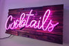 Cocktails (on wood) Neon Sign