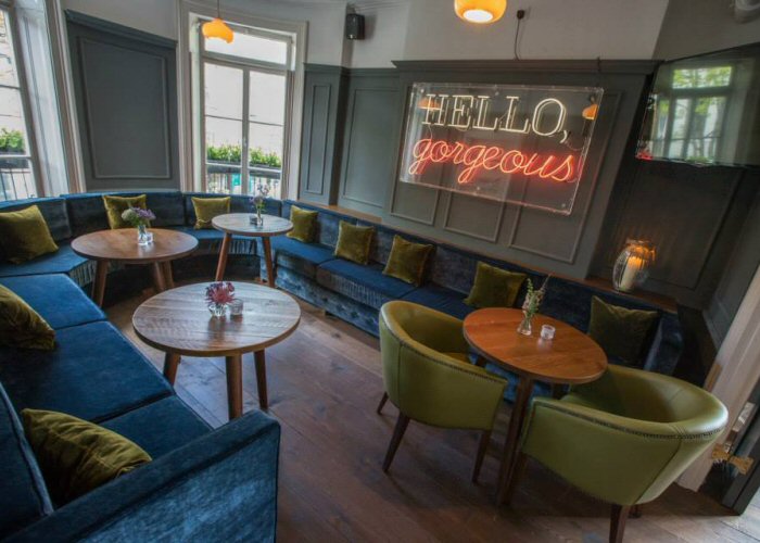 HELLO, gorgeous' white and pink neon sign. Real glass neon fitted inside clear acrylic case.