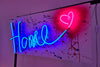 Home on wooden panel Neon Sign