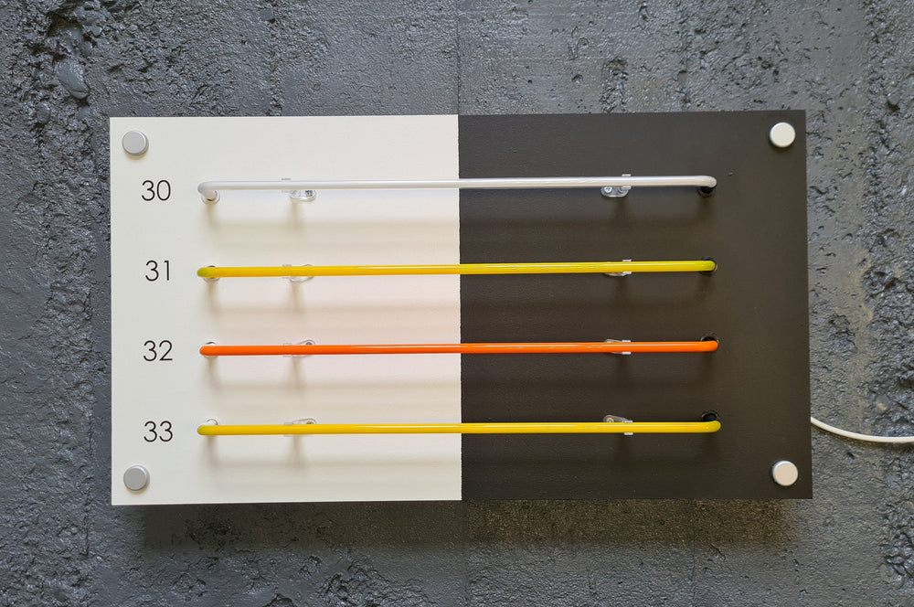 Oranges neon tubes switched off