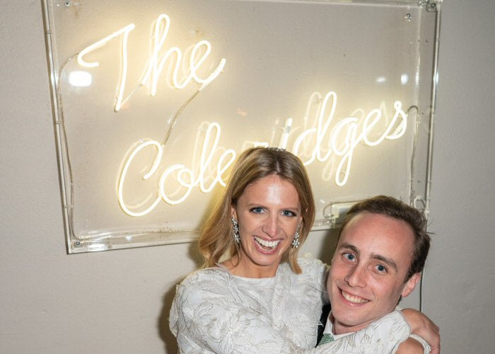 The Coleridges' white neon sign. Real glass neon fitted inside clear acrylic case.