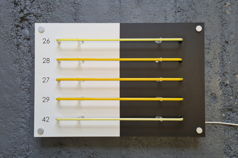Yellows neon tubes switched off