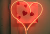 Red heart with vinyl hearts Neon Sign