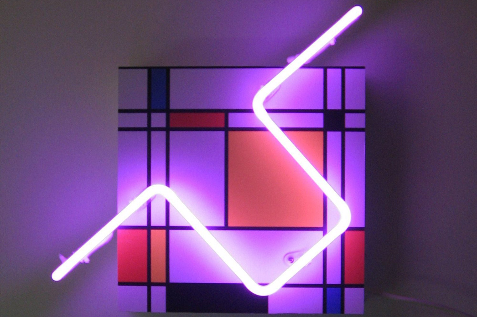 Square Line Neon Sign in Purple | Neon Creations