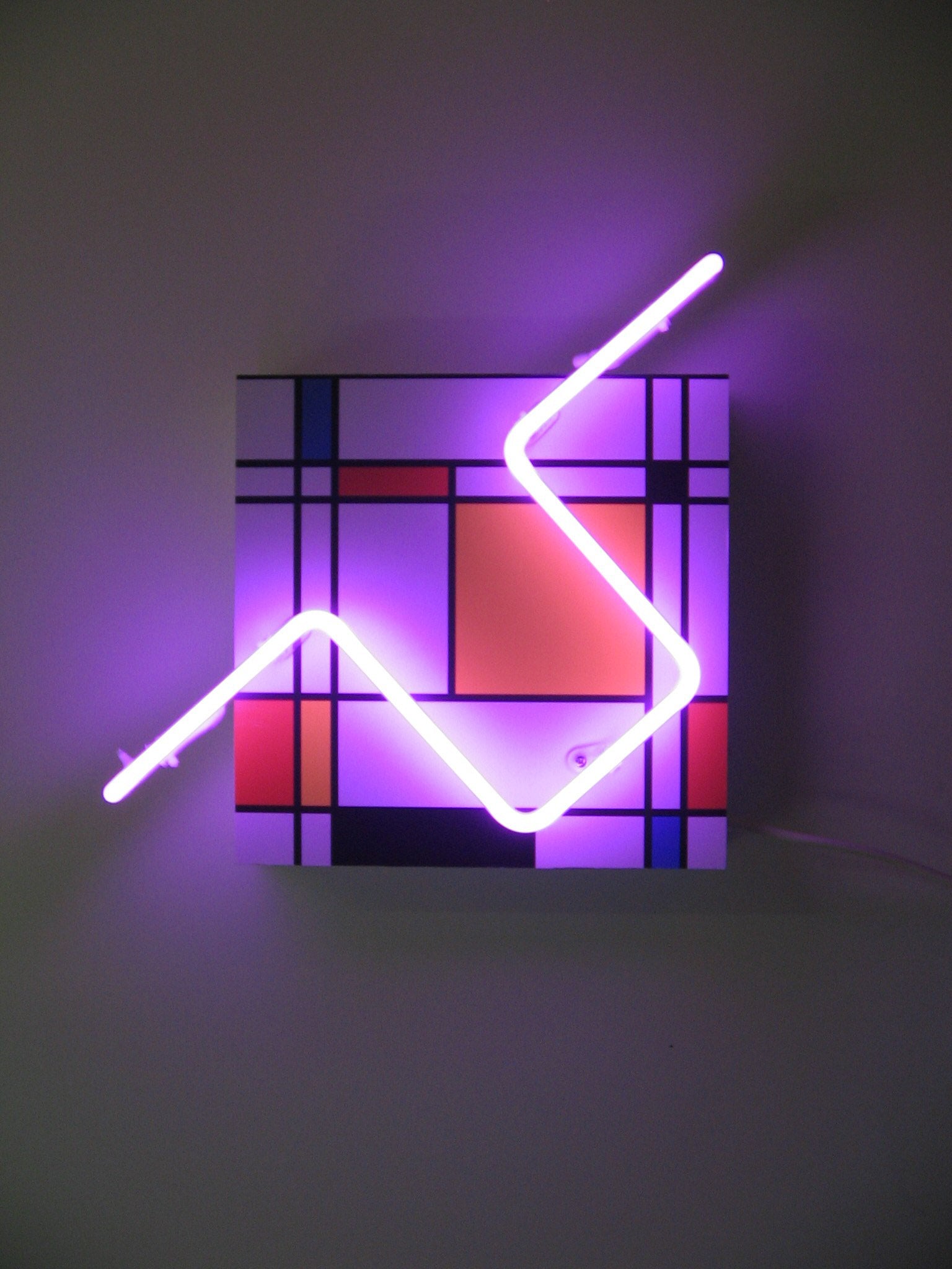 Square Line Neon Sign in Purple | Neon Creations
