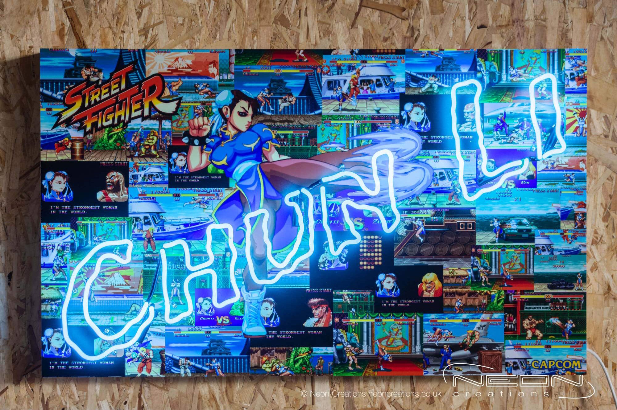 Chun-Li – Blue Neon Sign