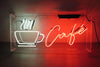 Cafe with Cup Neon Sign