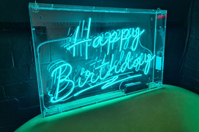 Happy Birthday with Underline Neon Sign