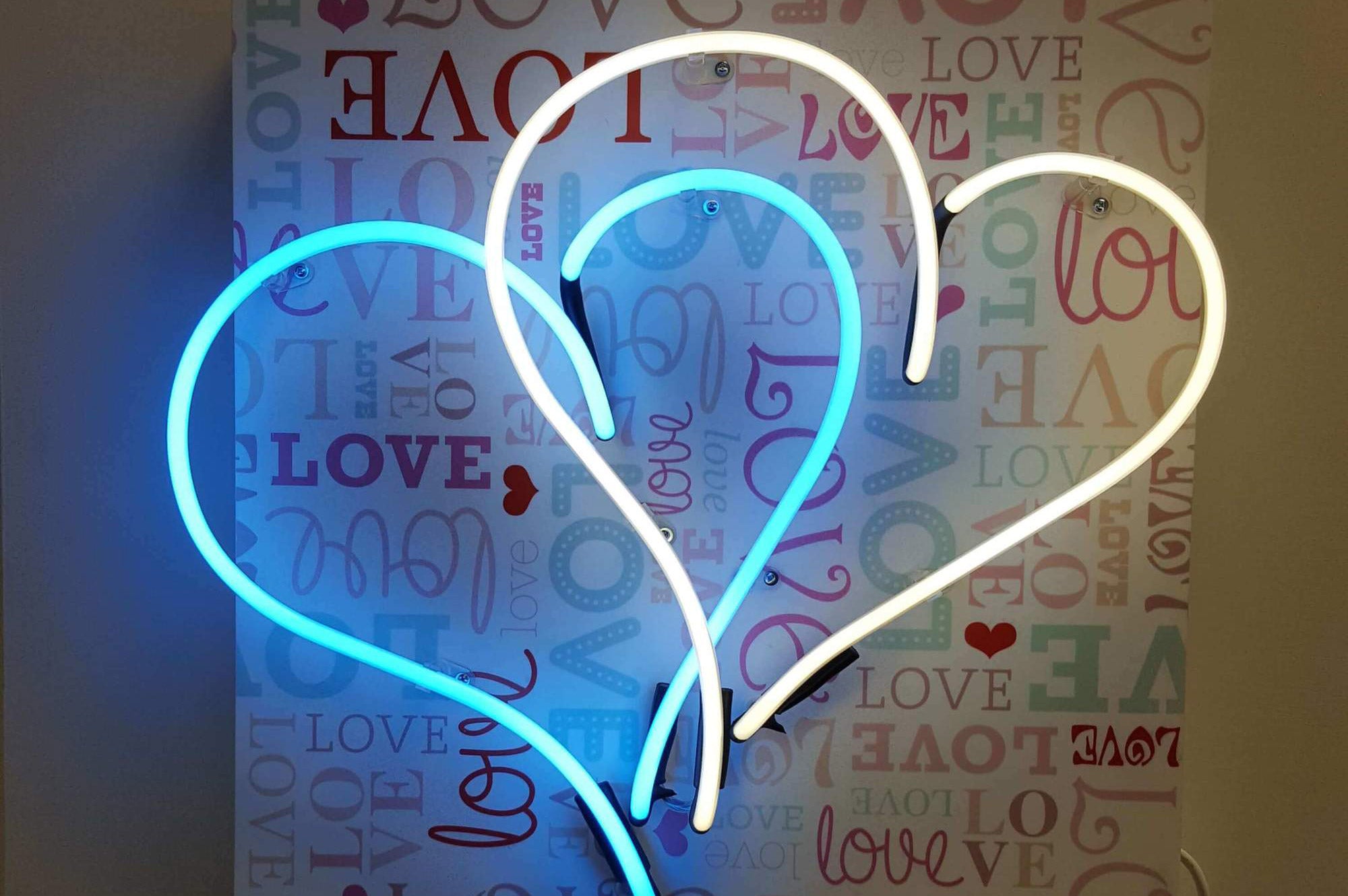 Hearts Interlocking Neon Sign