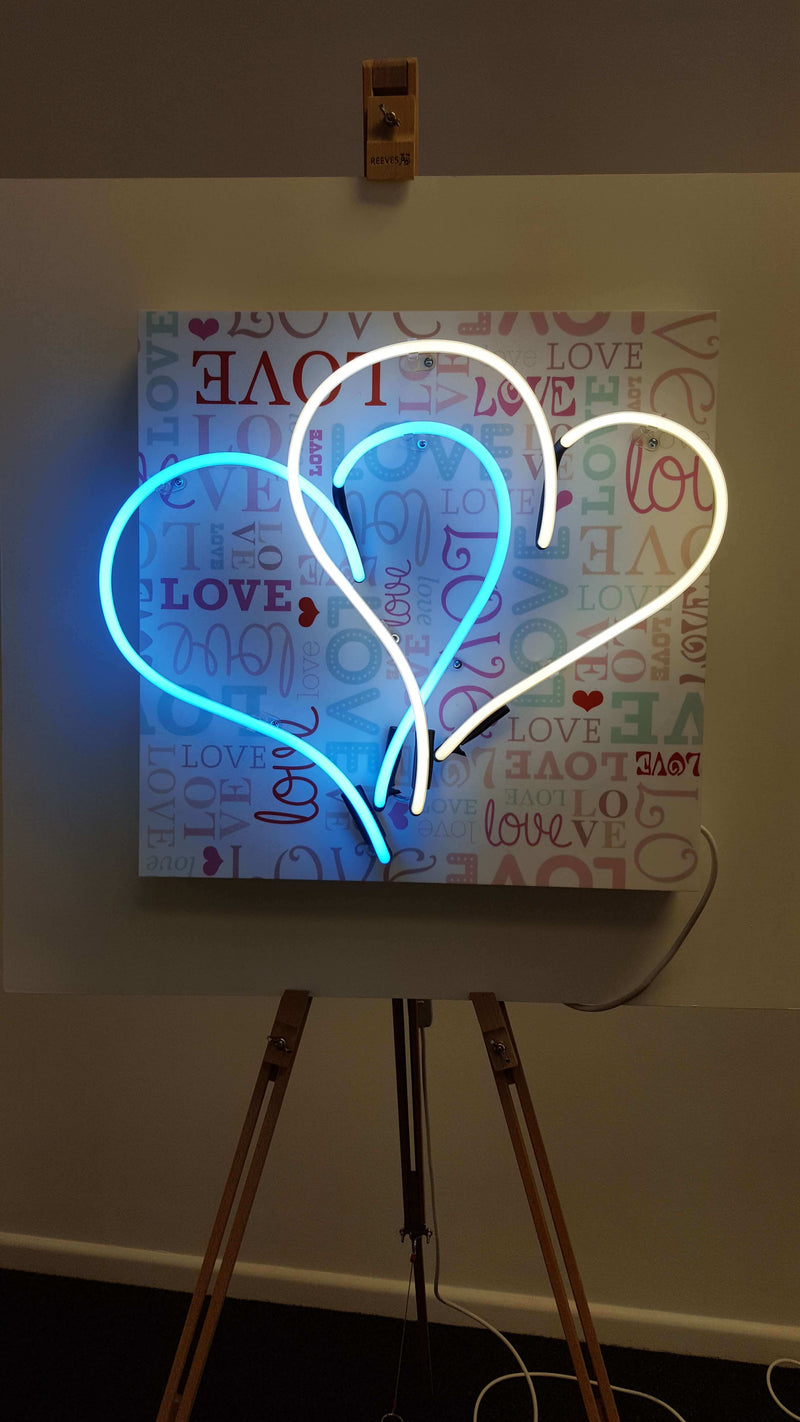 Hearts Interlocking Neon Sign