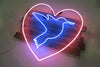 Hummingbird I Heart Neon Sign