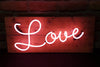 Love Wooden Panel Neon Sign