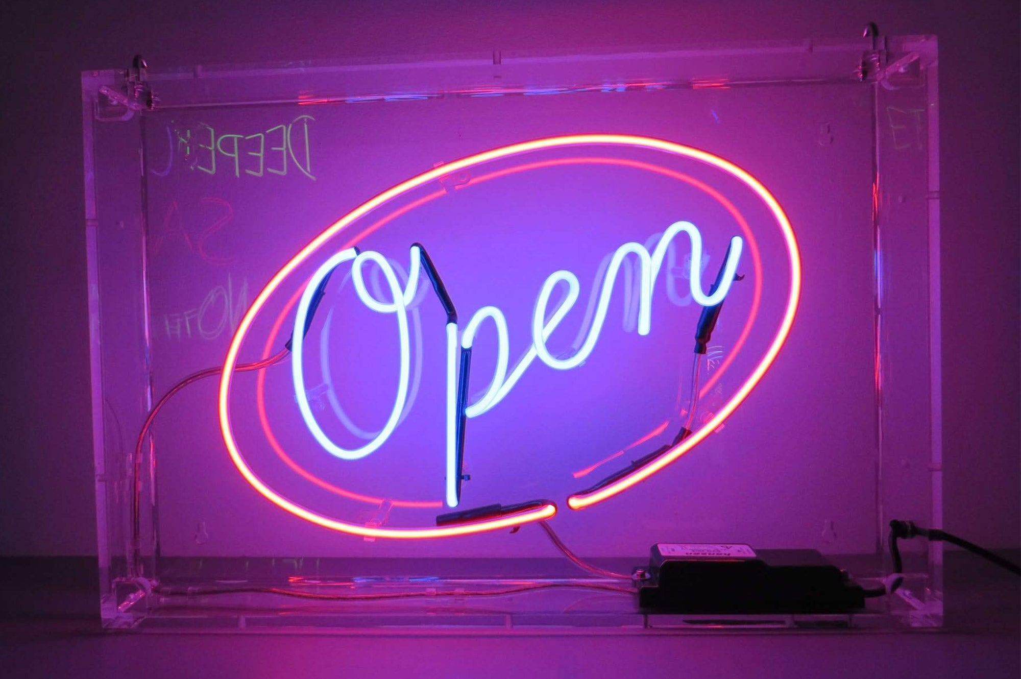 "Open" Neon Sign for Hire Neon Creations