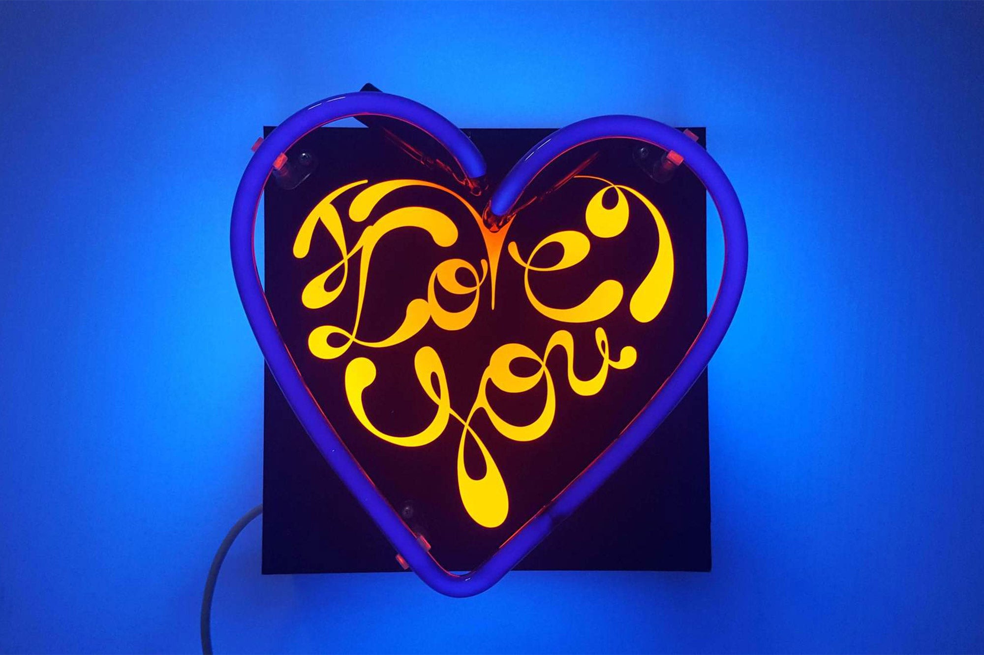 UV Heart Love You Neon Sign